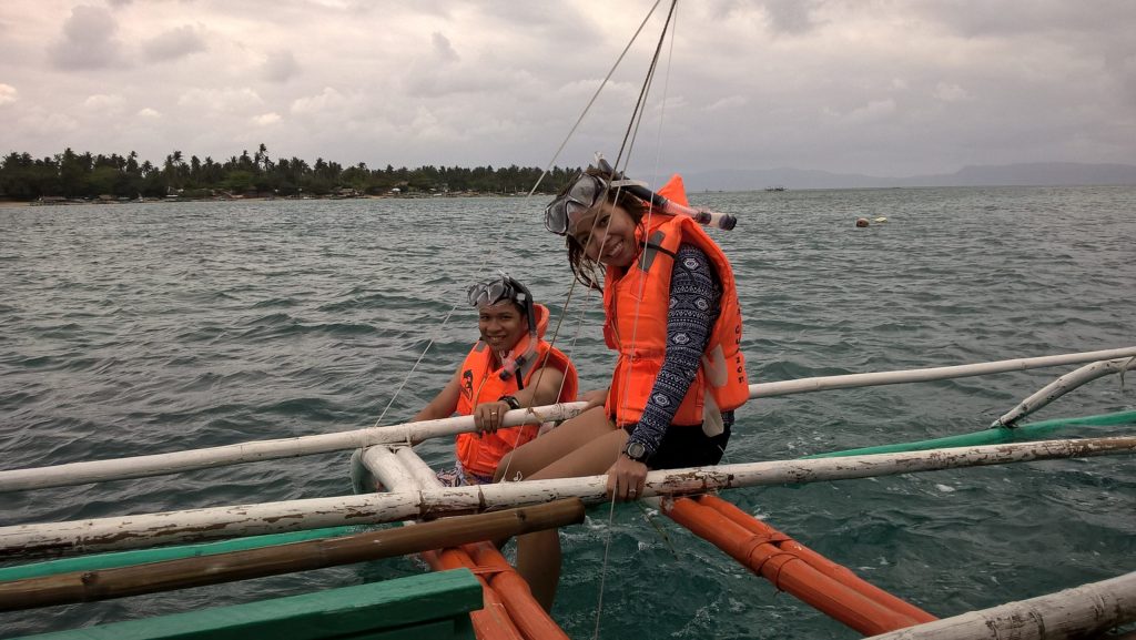 Mat and Johan try out snorkeling while in Cagbalete Island.