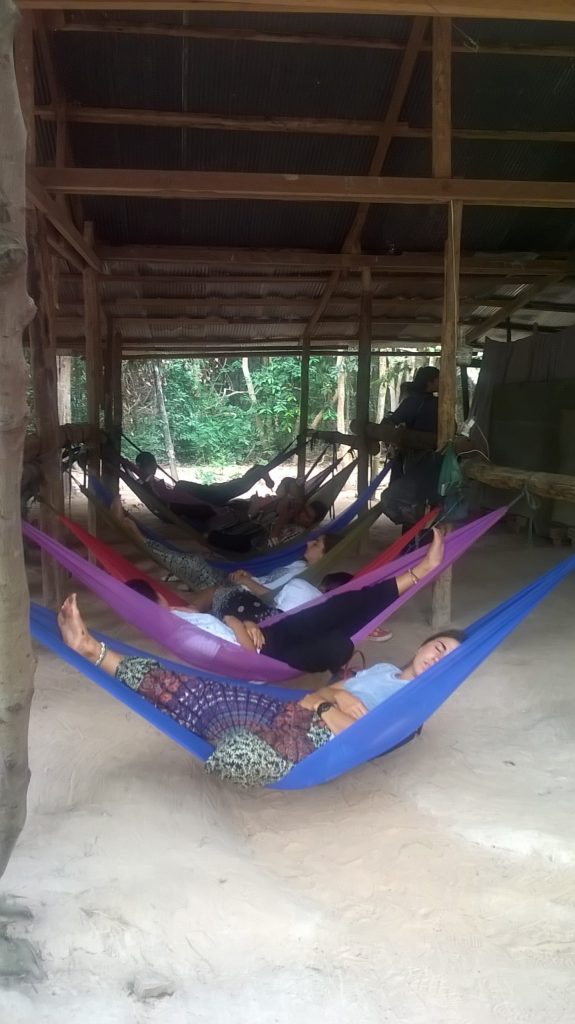 Visitors take time to 'recharge' on these hammocks provided in selected areas inside the huge comples.