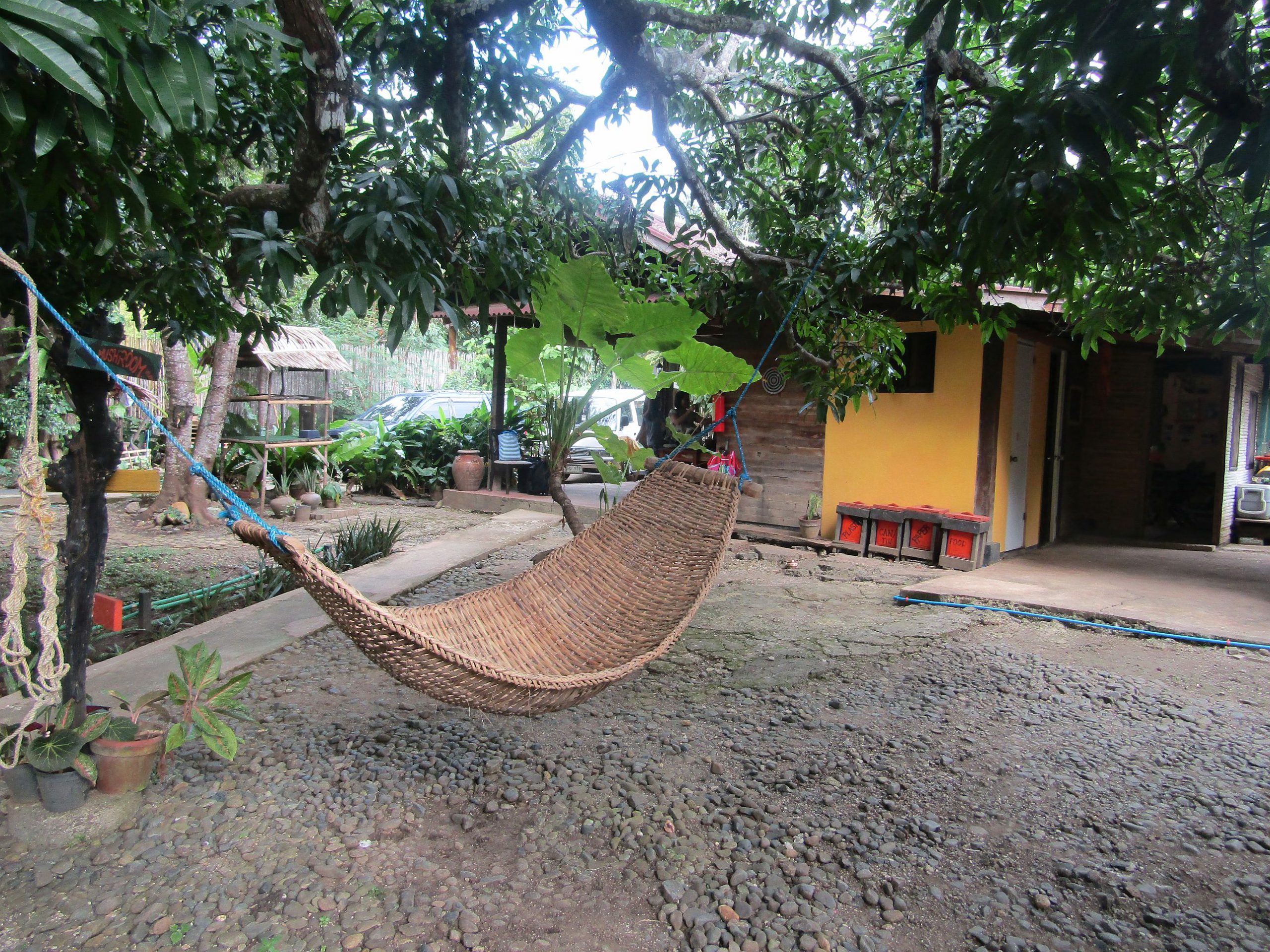 Early morning inside the compound of 'Subli Guest Cabins' in Puerto Princesa, Palawan