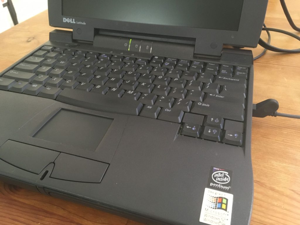 Luckily, my ancient Dell Latitude laptop has a USB port! Moving the MP3 files from the laptop to the Rio 500 was surprisingly quick, too! Fortunately, the laptop has a single USB port for the unusual cable
