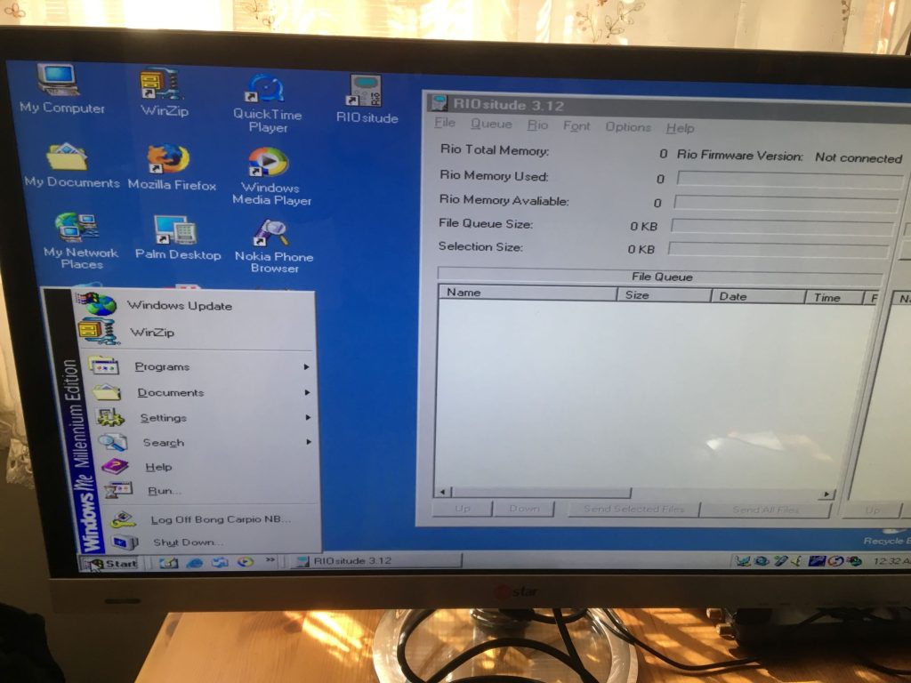 RIOsitude 3.12 about to transfer the 'goodies' (MP3 files) to the Rio 500 Audio Player. RIOsitude 3.12 delivered the goods!
