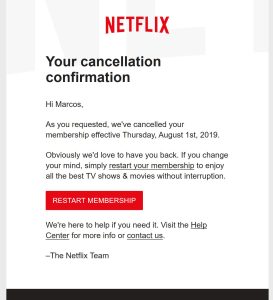 My Netflix cancellation notice in Aug 2019. Looking forward, what's next after video-on-demand?