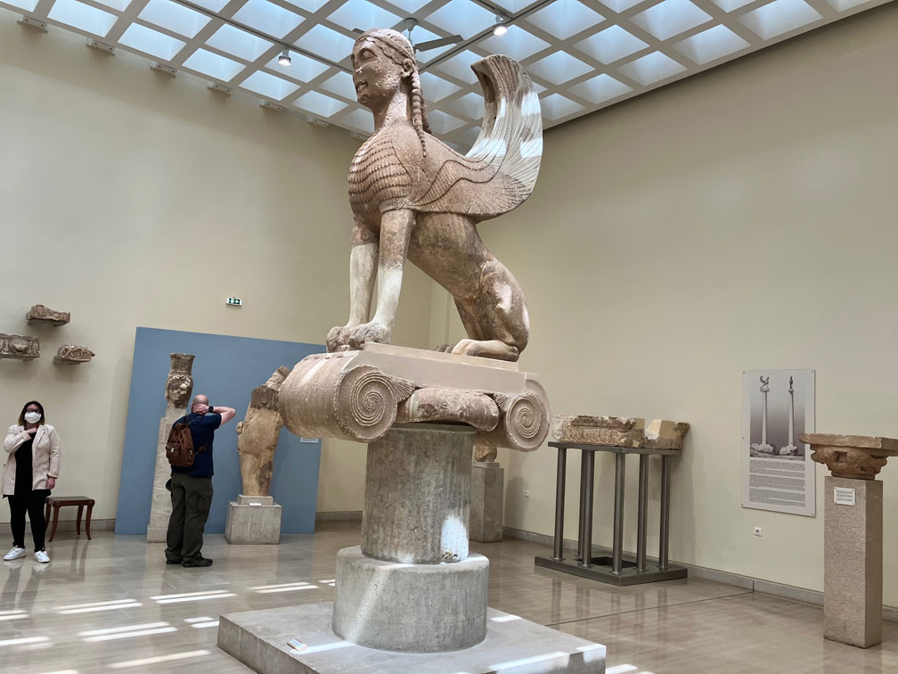 In ancient Greece, the sphinx was considered as "guardian of tombs and sanctuaries."